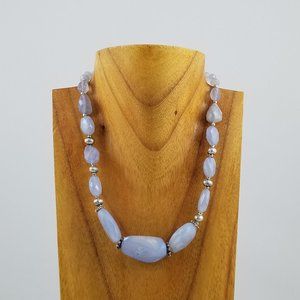 Blue Purple Agate Necklace